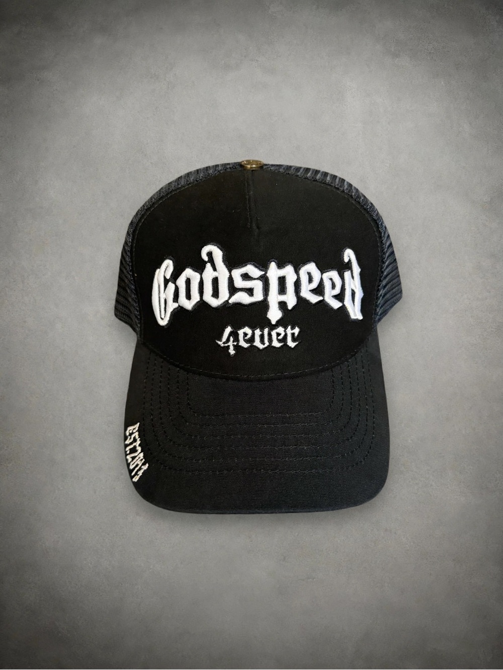 Godspeed Black Mesh Trucker Hat — Men’s Branded Cap